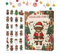 Fuuxtci Calendrier de l'Avent 2025 - Décoration d'intérieur 24 jours - Calendrier de Noël décoratif avec d'animaux - Pour bureau, magasins, chambre à coucher, fenêtre, porte, voiture, cuisine
