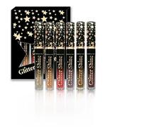 Fuuxtci Gloss À Lèvres Pailleté, Baume Lèvres 6 Couleurs Pailletées 2.5ml, Finition Lumineuse Set Maquillage Voyage Soirée Événement Femme Anniversaire Mariage Fête