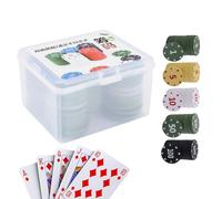 Fuuxtci Lot de 100 jetons de poker numérotés - Accessoires de jeu avec boîte de rangement - Jetons de poker - Pour la maison, les voyages, les présentations, les tournois, les fêtes, les vacances, les