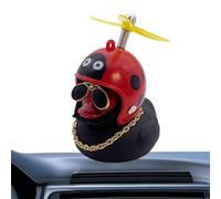 Fuuxtci Ornements de voiture pour tableau de bord | Décoration de voiture, jouet de canard couinant, mini canard, décoration de voiture, canard DIY avec chapeau d'hélice, accessoires de tableau de