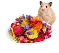 Fuuxtci Parure de lit pour hamster avec fleurs séchées naturelles et douces - Enclos anti-odeurs - Décoration habitat pour lapins, gerbillons ou autres petits animaux