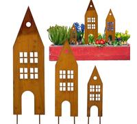 Fuuxtci Piquets de Jardin Décoratifs en Métal, Décoration pour Pots d'Extérieur avec Piquets Métalliques, Ornements Plats en Fer Antirouille pour Cadeaux Maison Mariage Extérieur