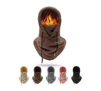 FUUZIO Sherpa Hood Ski Mask Winter Balaclava for Cold Weather Windproof Adjustable Warm Hood Cover Hat Cap Scarf for Skiing Riding