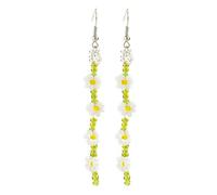 Fuvirou Boucles d'oreilles pendantes bohème mignonnes faites à la main en forme de fleur tournesol marguerite pour femmes et filles, rougeole, np, rougeole