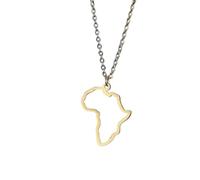 FUWIND Collier pendentif bijoux Carte africaine pendentif colliers pour femmes hommes couleur or afrique du sud collier tour de cou bijoux africains Anniversaire la fête Cadeau