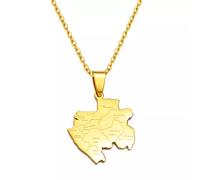 FUWIND Collier Pendentif Bijoux Carte du Gabon avec Noms de Villes Colliers pendentifs Cartes gabonaises matériel de Bijoux gabonais Noël Date d'anniversaire Cadeau