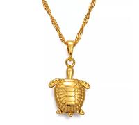 FUWIND Collier Pendentif Bijoux Collier Pendentif Tortue pour Femmes Filles Couleur Or Bijoux Tortue hawaïenne Pendentif Guam Noël Date d'anniversaire Cadeau