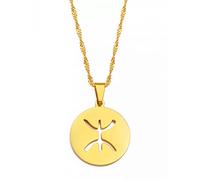 FUWIND Collier Pendentif Bijoux Colliers pendentifs berbères Ronds Bijoux berbères africains pour Femmes amazighes Filles Hommes Noël Date d'anniversaire Cadeau