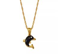 FUWIND Collier Pendentif Bijoux Colliers pendentifs Dauphins Noirs pour Femmes Filles Bijoux Dauphins Couleur Or Noël Date d'anniversaire Cadeau