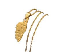 FUWIND Collier Pendentif Bijoux Haute Corse Carte Pendentif Collier pour Femmes Hommes, Corse la Corse Pays Cartes France Carte Bijoux Noël Date d'anniversaire Cadeau
