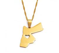 FUWIND Collier Pendentif Bijoux Le Collier Pendentif du Royaume hachémite de Jordanie pour Femmes/Hommes Bijoux de Couleur Or Noël Date d'anniversaire Cadeau