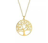 FUWIND Collier Pendentif Bijoux Nom de Famille personnalisé Arbre de Vie Collier personnalisé Lettre Colliers Nouveaux Bijoux de Mode Anniversaire la fête Cadeau