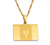 FUWIND Collier Pendentif Bijoux Pendentif Drapeau St Vincent chaîne Fine Colliers Couleur Or Bijoux Saint Vincent Noël Date d'anniversaire Cadeau