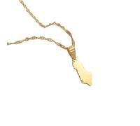 FUWIND Collier Pendentif Bijoux Petite Taille Albanie Carte Pendentif Colliers pour Femmes Filles Bijoux albanais Noël Date d'anniversaire Cadeau