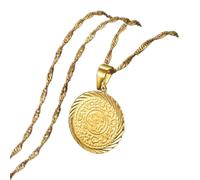 FUWIND Collier Pendentif Bijoux Pièce Pendentif Colliers Couleur Or Arabe Africain Signe d'argent chaîne Bijoux Moyen-Orient pièce de Monnaie Fabricant Noël Date d'anniversaire Cadeau