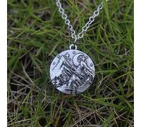 FUWIND Collier Pendentif joaillerie Collier Montagne Clair de Lune Nature randonnée noël Noël Anniversaire Parti Cadeau