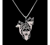 FUWIND Collier Pendentif joaillerie Trois Chiens pendentifs Colliers Bijoux sibérien Husky Famille Colliers pour Femmes Noël Anniversaire Parti Cadeau