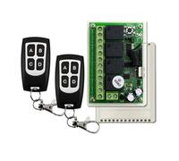 FUWIND Récepteur de Module de Relais 433 MHz 12 V 24 V avec 2 X Émetteurs RF Commutateur de Télécommande Sans pour Moteur D'Éclairage de Garage Bricolage