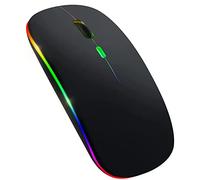FUWIND Souris sans Bluetooth 5.1 LED Rechargeable Souris Silencieuse USB Optique Gaming Ergonomique R¨¦Tro¨¦Clairage sans 2.4G