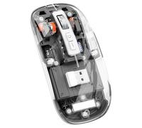 FUWIND Souris sans magnétique transparente triple mode compatible Bluetooth 2,4 G en un de bureau de type C rechargeable (gris) et facile à installer