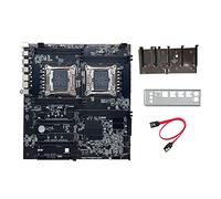 FUWIND X99 Carte mère de minage double CPU ALEO Mining Carte mère + câble SATA + déflecteur LGA2011 V3/V4 8XDDR4 Slot PCIE 16X 8XSATA3.0 Prend en charge 5 GPU Miner, 500338290
