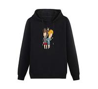 fuwo Hooded Beavis and Butt Head Long Sleeve Sweatshirts Black L