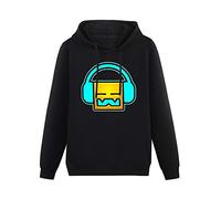 fuwo Hooded DJ Geometry Dash Long Sleeve Sweatshirts Black XXL