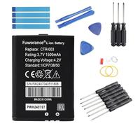 Fuworance 1500mAh 3.7V Batterie Compatible avec Nintendo 3DS, 2DS, 2DS XL Compatible avec Switch CTR-003 Game Console Batterie Li-ION de Remplacement avec des Outils de Réparation