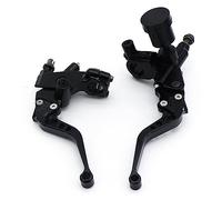 Fuworance Universal 22mm 7/8 pouces moto frein embrayage total pompe levier moto alliage d'aluminium réservoir noir