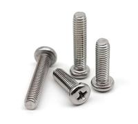 FUWQEPA 304 Stainless Steel Cross Round Head Bolts Phillips Screw, 200Pcs M1.4 Phillips Screws(M1.4x6 200pcs)