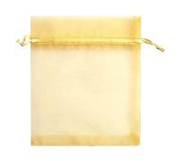 FUWQEPA Sacs Filet Fruits, Pochette Maille Raisin avec Cordon, Sac Culture Fraises Réutilisable, Sac Filet Organza, Or(10x15cm 50 Pcs)