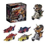 Fuwraixis Moto Dinosaure, Scooter à inertie, Voiture Jouet Tyrannosaurus Rex Boomerang Peint par Simulation, 6 pièces