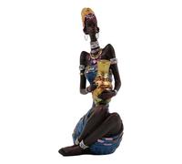 Fuwraixis Statue d'art Africain, Sculpture créative de Personnage, décorations Vintage en résine, décorations pour la Maison ou Le Bureau, Cadeaux décoratifs personnalisés