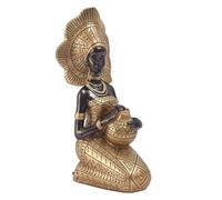 Fuwraixis Statue d'art Africain, Sculpture créative de Personnage, décorations Vintage en résine, décorations pour la Maison ou Le Bureau, Cadeaux décoratifs personnalisés