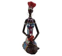 Fuwraixis Statue d'art Africain, Sculpture créative de Personnage, décorations Vintage en résine, décorations pour la Maison ou Le Bureau, Cadeaux décoratifs personnalisés