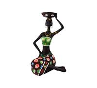 Fuwraixis Statues d'art Africain,Sculpture créative en résine,Ornements de Luxe en Forme de bougeoir,Statue féminine tribale,Décorations pour la Maison et Le Bureau