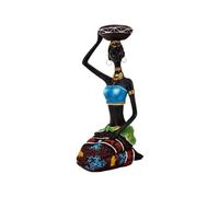Fuwraixis Statues d'art Africain,Sculpture créative en résine,Ornements de Luxe en Forme de bougeoir,Statue féminine tribale,Décorations pour la Maison et Le Bureau
