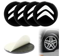FUWUDI 4 Pièces Cache-moyeux Autocollants pour Citroen 65mm, Insigne Couvercle de Jante Autocollant, Hub Centre Caps Cover Sticker