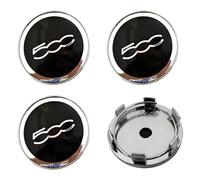 FUWUDI 4 Pièces Cache Moyeux pour Fiat 500/500L/500X 60mm, Centre Hub Caps Badge Logo, Cache Moyeu Centre de Roue, Plastique ABS Cache-Moyeu Accessoires