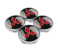 FUWUDI 4 Pièces Cache Moyeux pour Mitsubishi 60mm, Centre Hub Caps Badge Logo, Cache Moyeu Centre de Roue, Plastique ABS Cache-Moyeu Accessoires