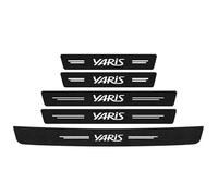 FUWUDI 5 Pièces Seuil de Protection Porte Fibre de Carbone Noir, Sticker Autocollant pour Toyota Yaris, Protection Seuil de Porte de Voiture, Accessoires