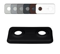 FUX 1 Pcs. Rosace radiateur, 12mm-21,3mm, rosace double pour tuyau de chauffage, cache tuyau plomberie, coffrage cache tuyau, cache trou, rosace 2 trous (16mm, noir intense RAL 9005)