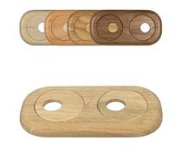 FUX 1 Pcs. Rosace radiateur double, 15mm-22mm, différentes couleurs, distance variable entre tuyaux, cache tuyau, cache pour tubes, rosace, plomberie chauffage, parquet (19mm, chêne brut)