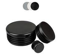 FUX 10 Bouchons Plastiques pour Tube Rond, 10mm-120mm, Patin Chaise, Protection, Patin Meuble, Embout pour Tube (Ø 48mm | 1,5-2,5mm, Gris)