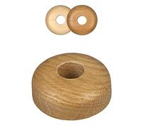 FUX 10 Pcs. Rosace radiateur, 15mm-22mm, différentes couleurs, cache tuyau radiateur, cache trou mur, accessoires de plomberie, rosaces simples en bois pour tuyaux de chauffage, parquet (19mm, chêne)