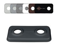 FUX 3 Pcs. Rosace Radiateur 12mm-21,3mm, Double Pour Tuyau de Chauffage, Cache Plomberie, Coffrage, Cache Trou 2 Trous (16mm, Gris Anthracite RAL 7016)