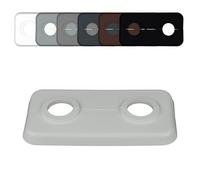 FUX 3 Pcs. Rosace radiateur, 12mm-21,3mm, rosace double pour tuyau de chauffage, cache tuyau plomberie, coffrage cache tuyau, cache trou, rosace 2 trous (15mm, gris clair RAL 7035)