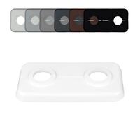 FUX 5 Pcs. Rosace radiateur, 12mm-21,3mm, rosace double pour tuyau de chauffage, cache tuyau plomberie, coffrage cache tuyau, cache trou, rosace 2 trous (17mm, blanc RAL 9016)