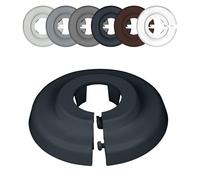FUX 6 Pcs. Rosace radiateur, 12mm-35mm, Blanc Gris Marron Noir, rosace pour tuyaux de chauffage, cache tuyau plomberie, coffrage cache tuyau, cache trou (15mm, Gris anthracite 9016)