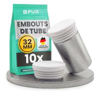 FUX Embout Tube Rond Ø32mm Blanc - Lot de 10, paroi 1-2mm | Protège les sols des rayures, insertion sans outil, résistant aux intempéries et aux UV, pour pieds de meubles et poteaux